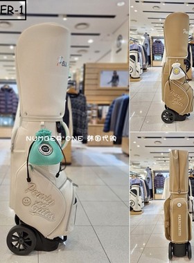 韩国代购pearly gates高尔夫球包25年女春微笑徽标迷你球袋站立包
