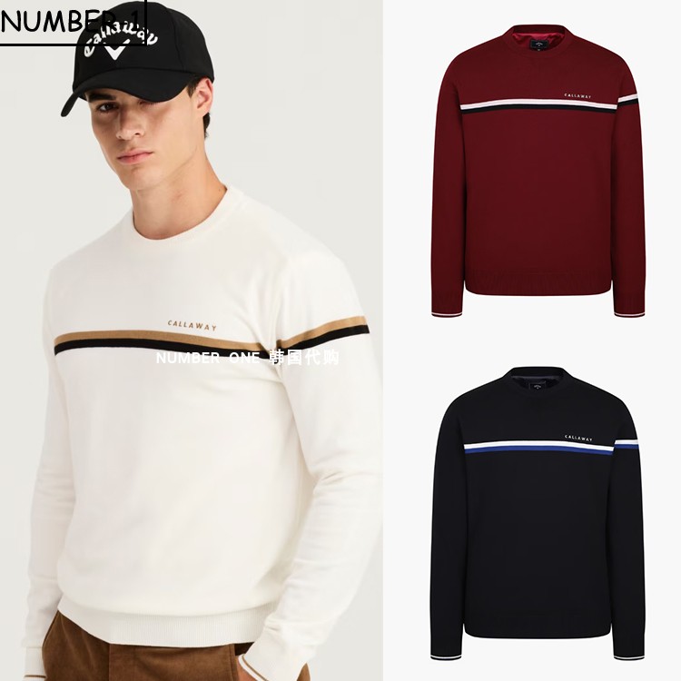 韩国代购CALLAWAY高尔夫球服25年男冬简约保暖加厚打底长袖上衣