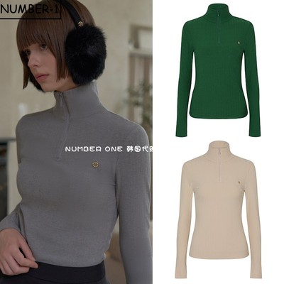 过季折扣韩国代购PLAYBOO高尔夫球服女冬显瘦百搭针织长袖上衣