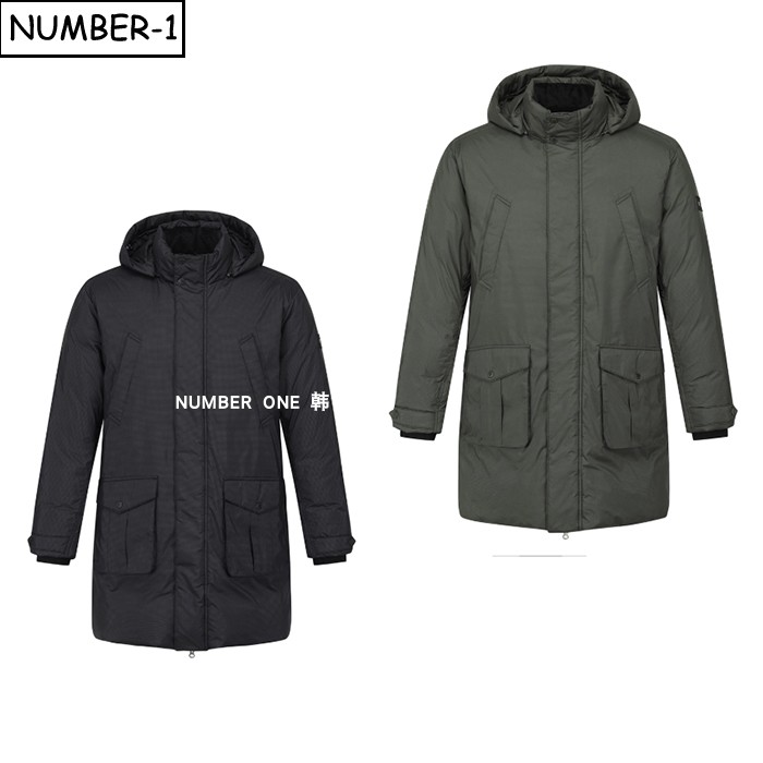 韩国代购master bunny高尔夫球服25年男冬可拆卸兜帽鹅绒长款外套