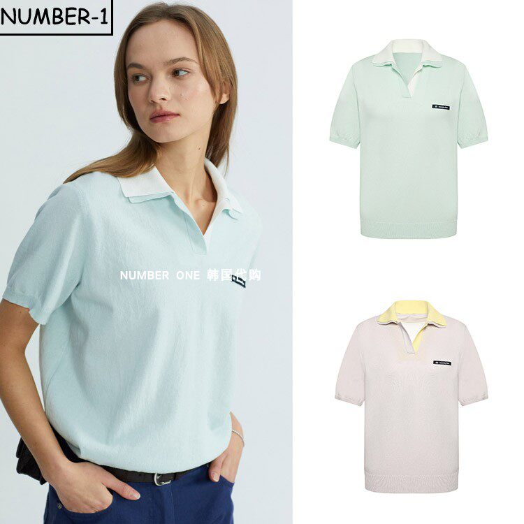 韩国代购MONDAY FLOW高尔夫球服26年女夏季时尚透气吸汗polo上衣