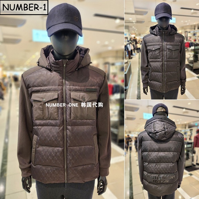 韩国代购master bunny高尔夫球服25年男冬全拉链连帽长袖鹅绒上衣