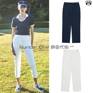 韩国代购pivvee高尔夫女士球裤22春季弹力舒适休闲裤速干清凉长裤