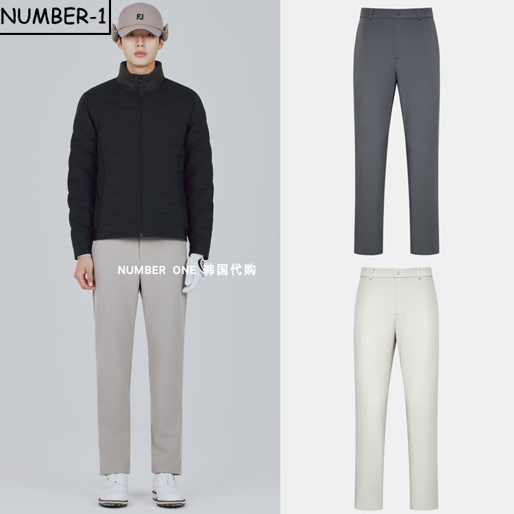 韩国代购FJ高尔夫球服25年男款简约纯色冬季加厚运动长裤