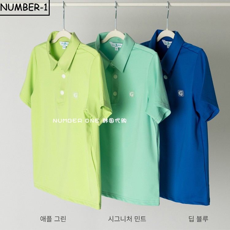 韩国代购gentle green球服24年男童女童夏季短袖百搭透气翻领半袖