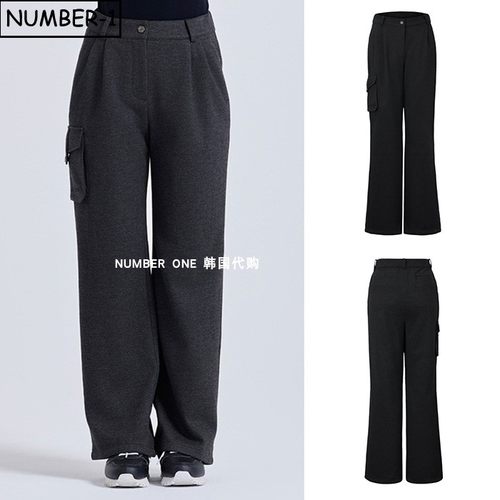 韩国代购challenger高尔夫球服25年女秋冬纯色徽标侧口袋运动长裤