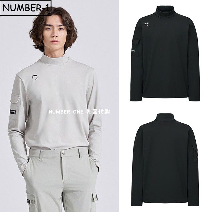 韩国代购challenger高尔夫球服25年男秋冬徽标小高领长袖套头上衣