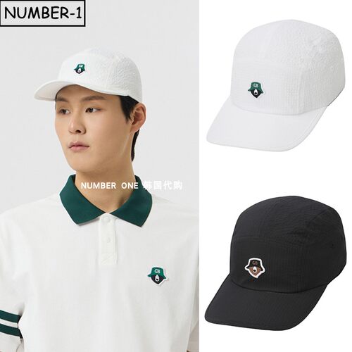 折扣 韩国代购golden bear高尔夫球帽25年男夏纯色图案运动帽球帽