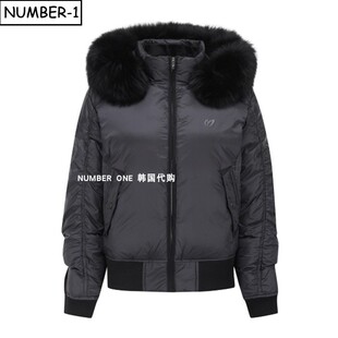 韩国代购master bunny高尔夫球服25年女冬徽标口袋连帽长袖羽绒服