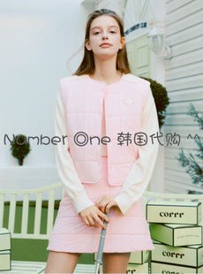 韩国代购PIVVEE高尔夫球服22年女秋冬马甲棉服绗缝保暖运动半身裙