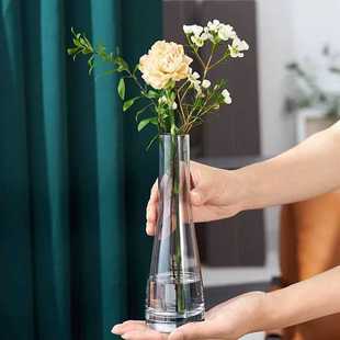 百合花专用花瓶宿舍玫瑰花养花玻璃瓶小口径迷你特小细口窄口