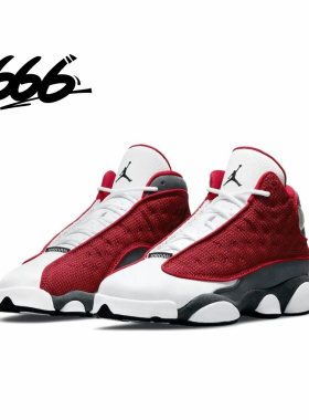 NIKE/耐克 Air Jordan 13 AJ13 男女灰白红高帮篮球鞋DJ5982-600