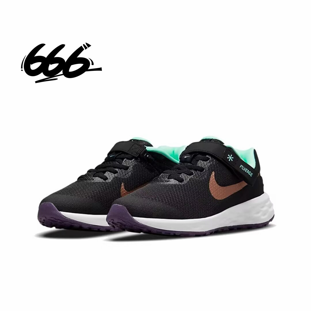 Nike/耐克 Revolution 6男女GS大童轻便舒适魔术贴跑步鞋DD1113