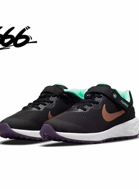 Nike/耐克 Revolution 6男女GS大童轻便舒适魔术贴跑步鞋DD1113