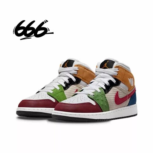 Air Jordan 1 男女AJ1低帮复古防滑耐磨休闲板鞋 DR6957-100