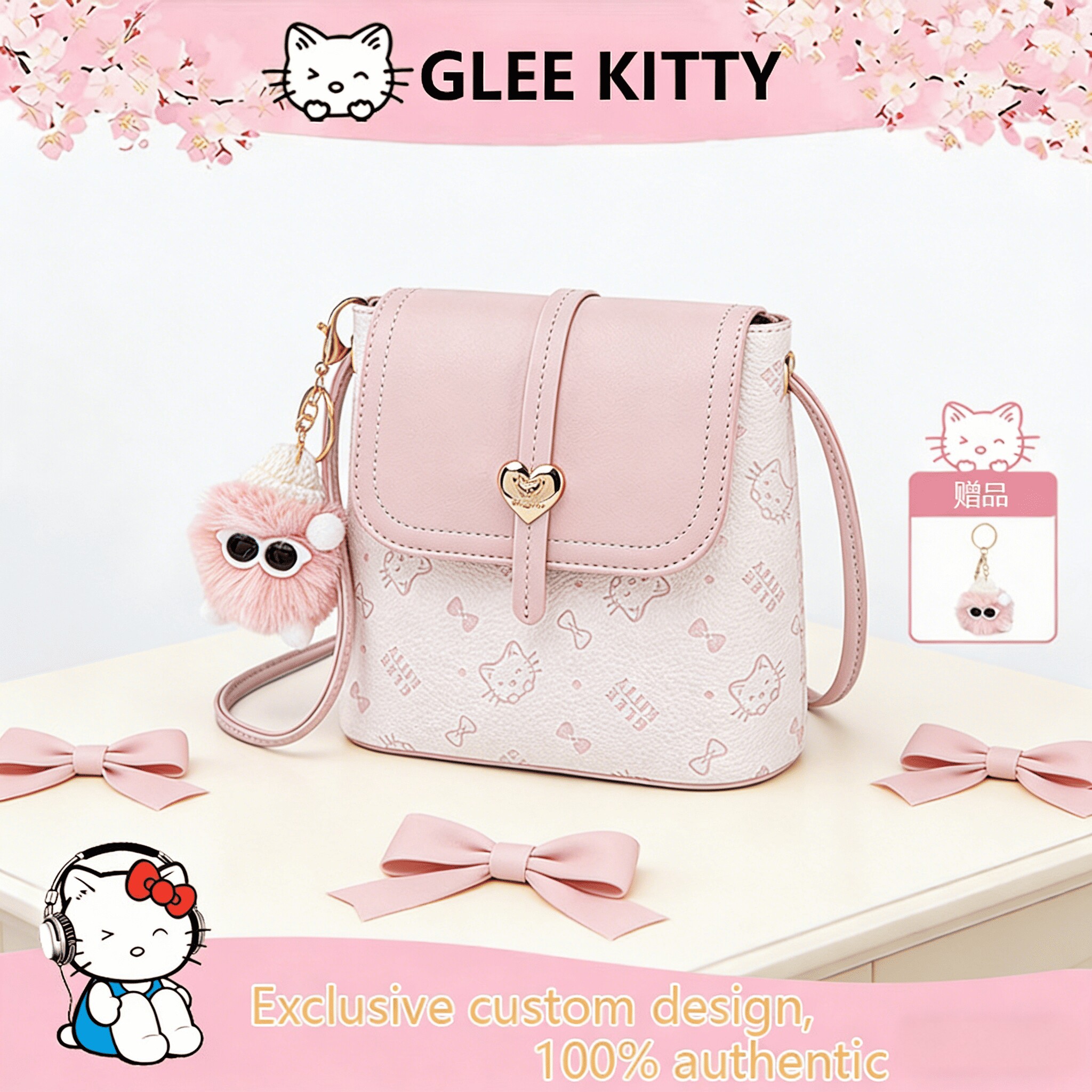 GLEEKITTY可爱KT猫单肩斜挎包