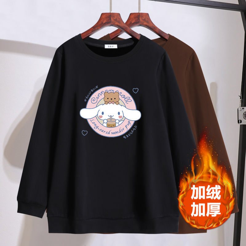 胖妹妹mm加厚保暖卫衣2025冬季新款特大码女装200斤休闲加绒上衣