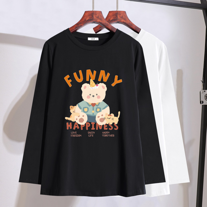 胖mm遮肉宽松长袖T恤2025年秋装新款加肥加大码女装200斤显瘦上衣