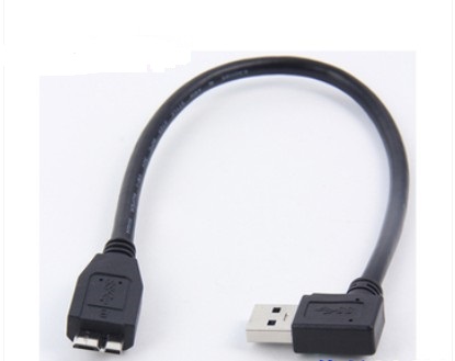 USB3.0数据线 延长线移动硬盘线 90度AM-micro B右弯头 高速连接