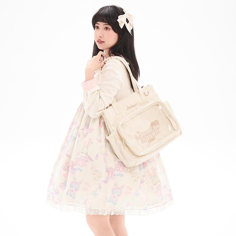 AORDA 托特包美兔痛女单肩斜挎包大容量女学生上课通勤娃包电脑包