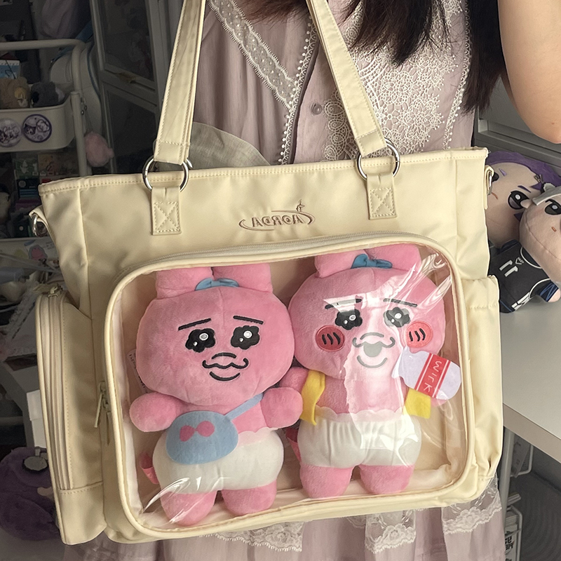 AORDA 痛包二次元追星漫展斜挎大食量双肩吧唧高颜值透明三用娃包