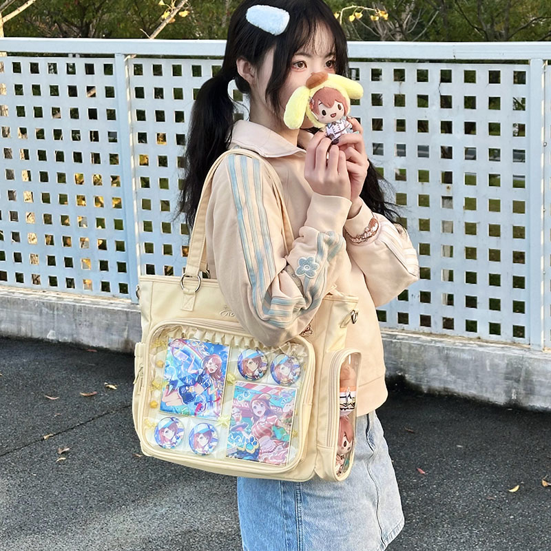 AORDA 原创制服三用痛包斜挎大容量20cm娃包可爱吧唧托特双肩背包