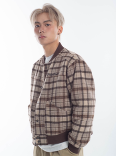 房东的猫protectheart复古美拉德格子夹克棉服男女同款