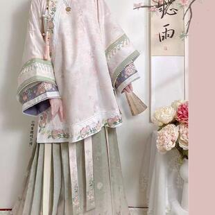 出租租赁印花马甲复原中式半裙短褂满族旗袍清朝格格服装汉服