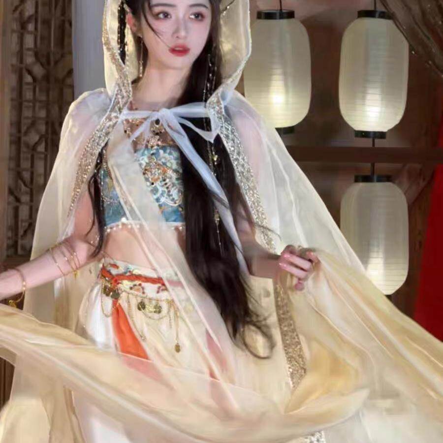 西域神女天竺公主演出服租赁古装仙气敦煌春季舞蹈服全套租借