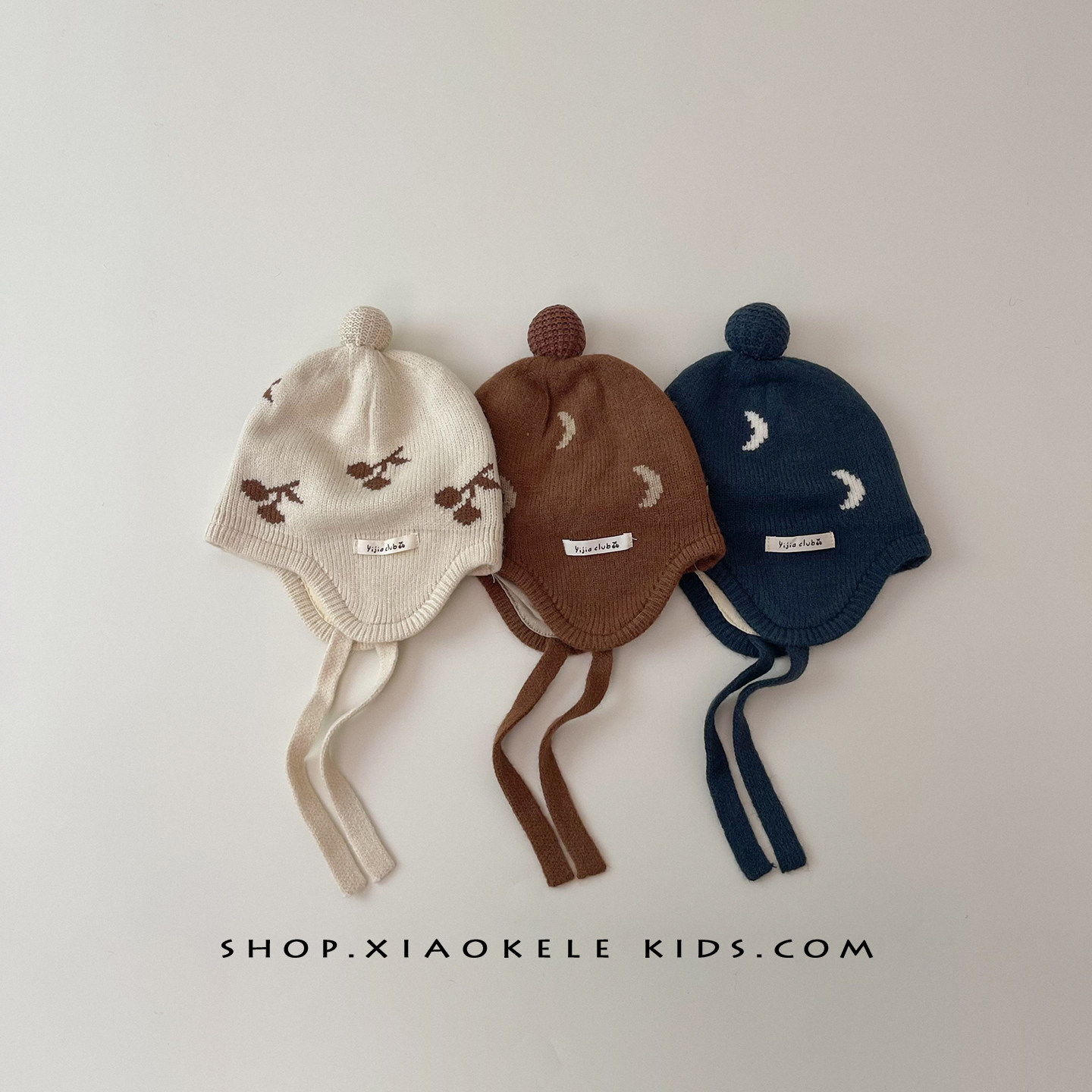 宝宝帽子时尚可爱樱桃针织护耳帽