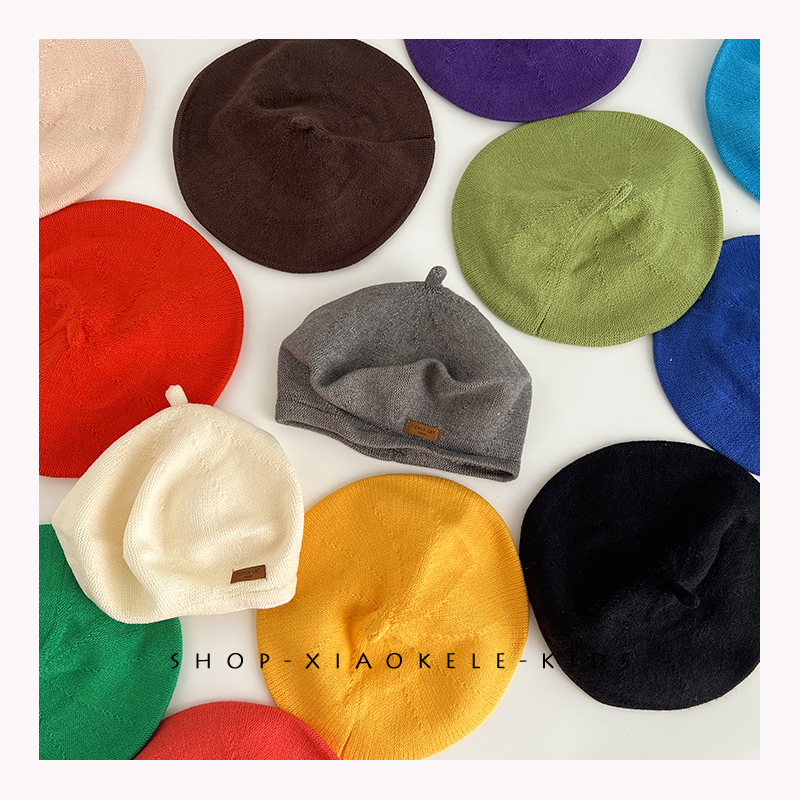 多色入~ins韩系儿童针织贝雷帽
