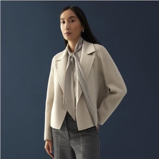 绍兴美代 theory SILEENA S 羊毛羊绒 短款大衣 外套 P071409R