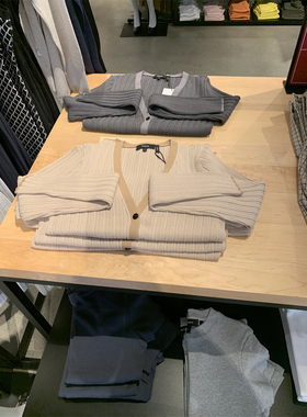 绍兴美代 THEORY 22 V领坑条长袖针织开衫背心M076709R $375