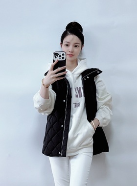 绍兴美代 Theory 黑色深蓝色无袖羽绒马甲背心 M085404R 现PS