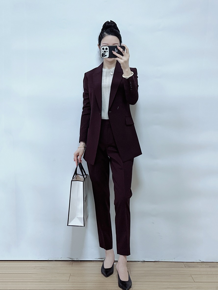 theory一粒扣羊毛西装+西裤