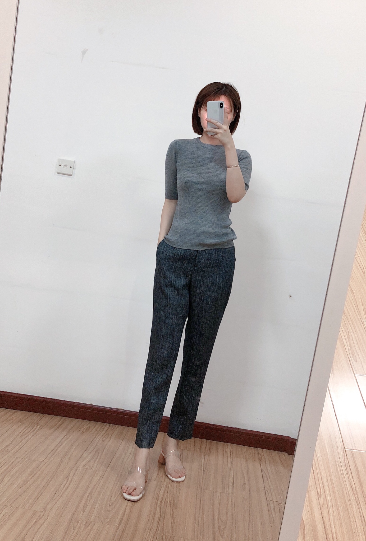 绍兴美代亚麻混纺直筒九分裤