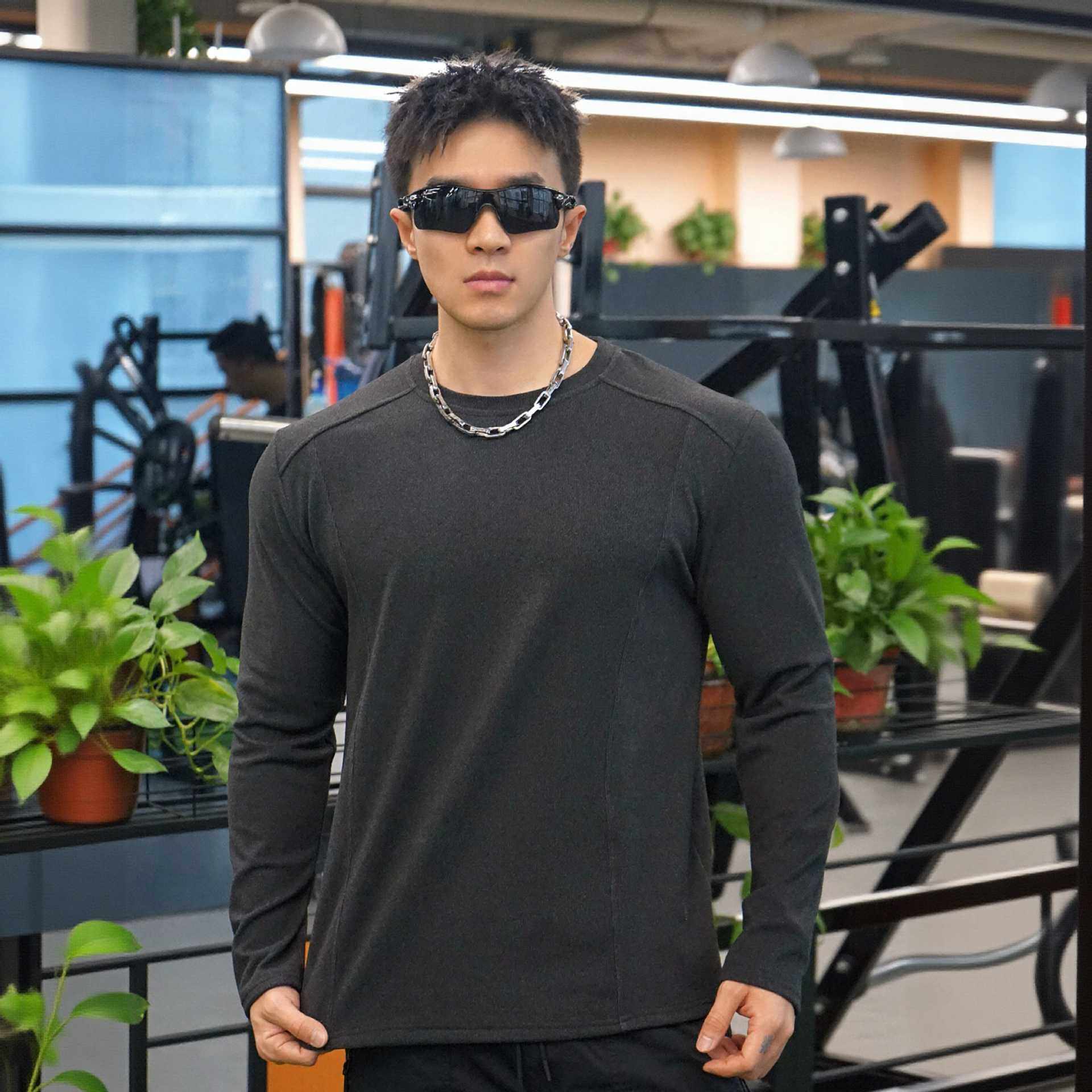 秋冬男士健身运动训练德绒加厚保暖修身显大肌肉打底衫长袖T恤,运动服/休闲服装,运动T恤,淘宝优惠券,粉丝福利购,淘宝优惠卷