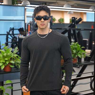 秋冬男士运动德绒加厚保暖长袖t