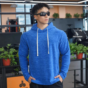 宽松大码 健身运动加绒加厚保暖连帽套头衫 珊瑚绒重磅卫衣 男士 冬季