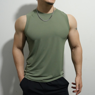 夏季男士无袖坎肩健身速干背心t