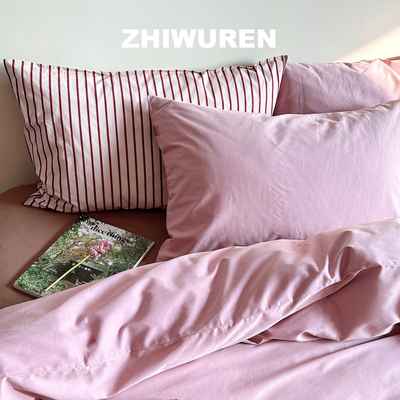 100S新疆棉裸感磨毛四件套北欧风