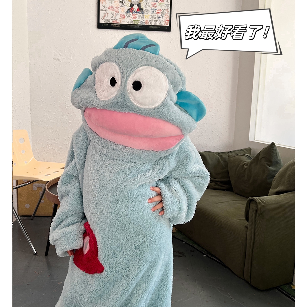 小丑鱼睡衣可爱搞怪连体情侣睡衣女冬季加绒加厚珊瑚绒卡通家居服