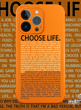 choose life猜火车Trainspotting电影艺术适用小米华为一加12OPPO11三星15pro14max苹果iphone13全包手机壳