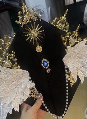 欧美簪花学士帽成品定制流苏圣母学士帽创意手工diy材料包装饰品