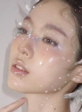 创意妆眼妆贴脸水珠泪珠泪痣妆容圣母泪仿妆脸部饰品透明泪滴拍照