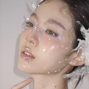创意妆眼妆贴脸水珠泪珠泪痣妆容圣母泪仿妆脸部饰品透明泪滴拍照