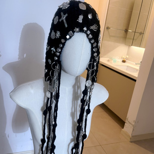 埃及尼泊尔民族风苗银设计流苏链条古风帽子女异域风情发饰 新款