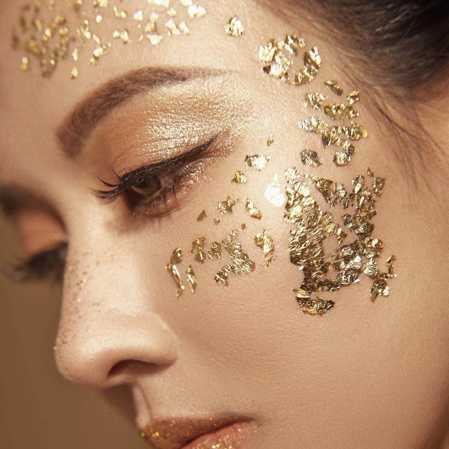 创意仿妆金银亮闪金箔妆眼妆贴纸碎钻脸部妆容舞台新娘贴脸饰品