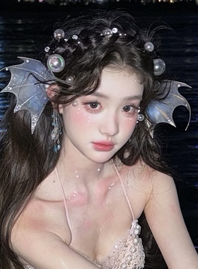 新款美人鱼公主造型道具西双版纳三亚爆款人鱼姬旅拍写真发饰仙女