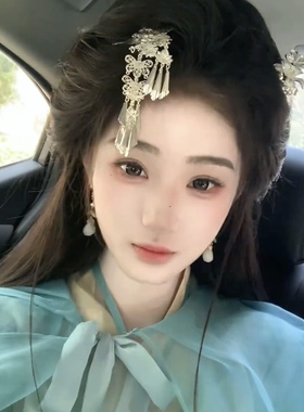 新款古风汉服头饰仿苗银流苏发夹仙女步摇超仙古装战国袍配饰发簪